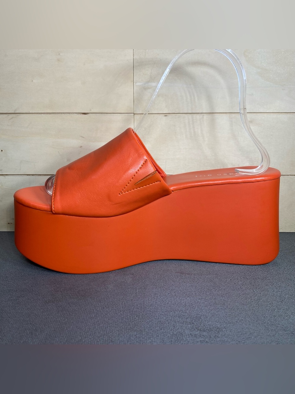 Madden Girls Cake Platform Slides Sandals Women's Size 7.5 M Shoes Orange - Picture 2 of 12
